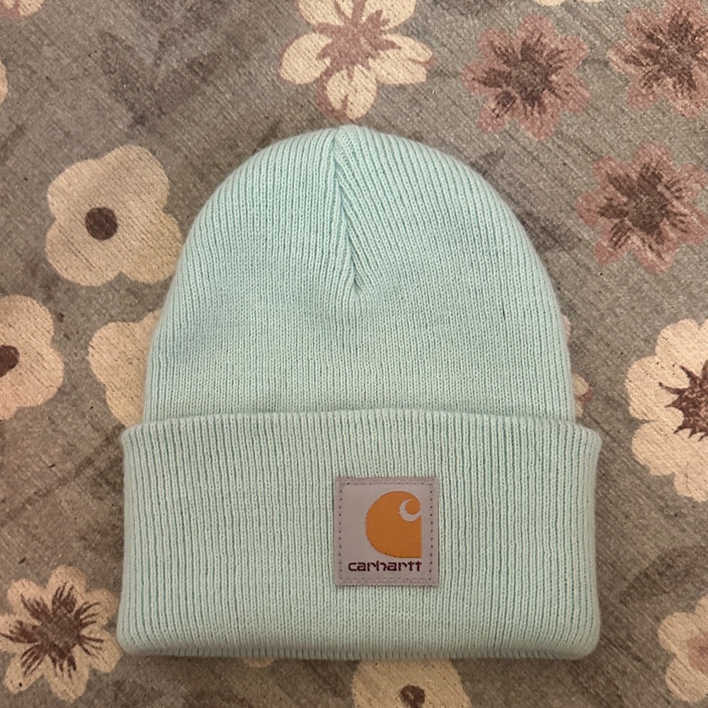 Carhartt Seafoam Cuffed Beanie with Logo Patch